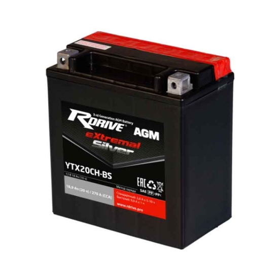 купить Аккумулятор 12V YTX20L-BS RDrive Extremal Silver